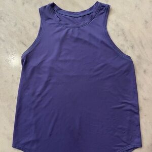 Purple Sleeveless Crew Neck Tank Top
